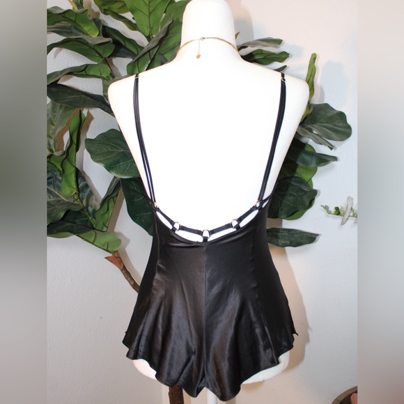 Victoria's Secret Black Jaguar Satin Romper - Picture 8 of 14